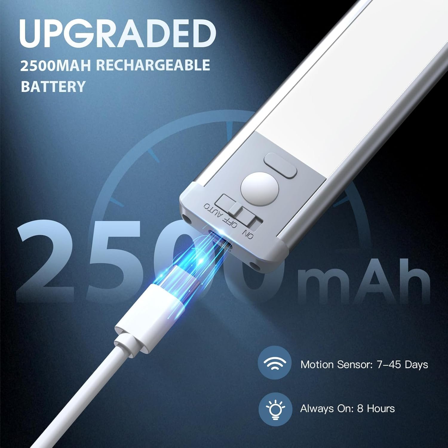 14.7″ Rechargeable Motion Sensor Under-Cabinet Lights, 2-Pack, Dimmable, Wireless Magnetic - Image 4