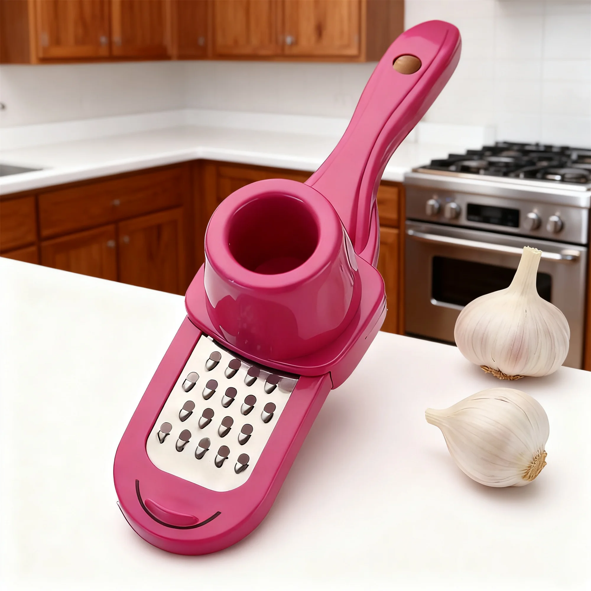 1-Piece Multifunctional Manual Garlic Crusher Ginger Garlic Grater Garlic Cutter Peeler Kitchen Tool with Excellent Functionalit